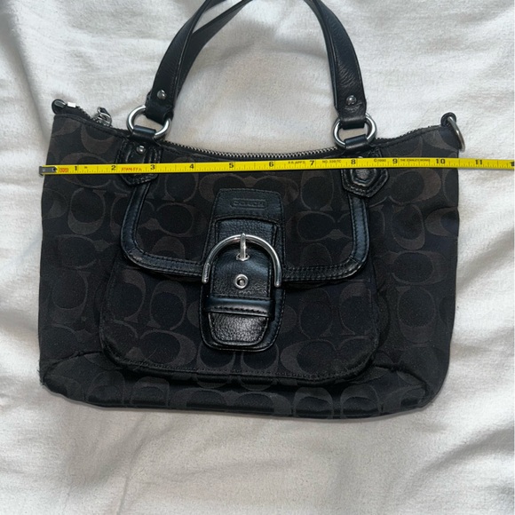 COACH SHOULDER PURSE BLACK BUCKLE WITH REMOVABLE STRAP - Picture 9 of 13